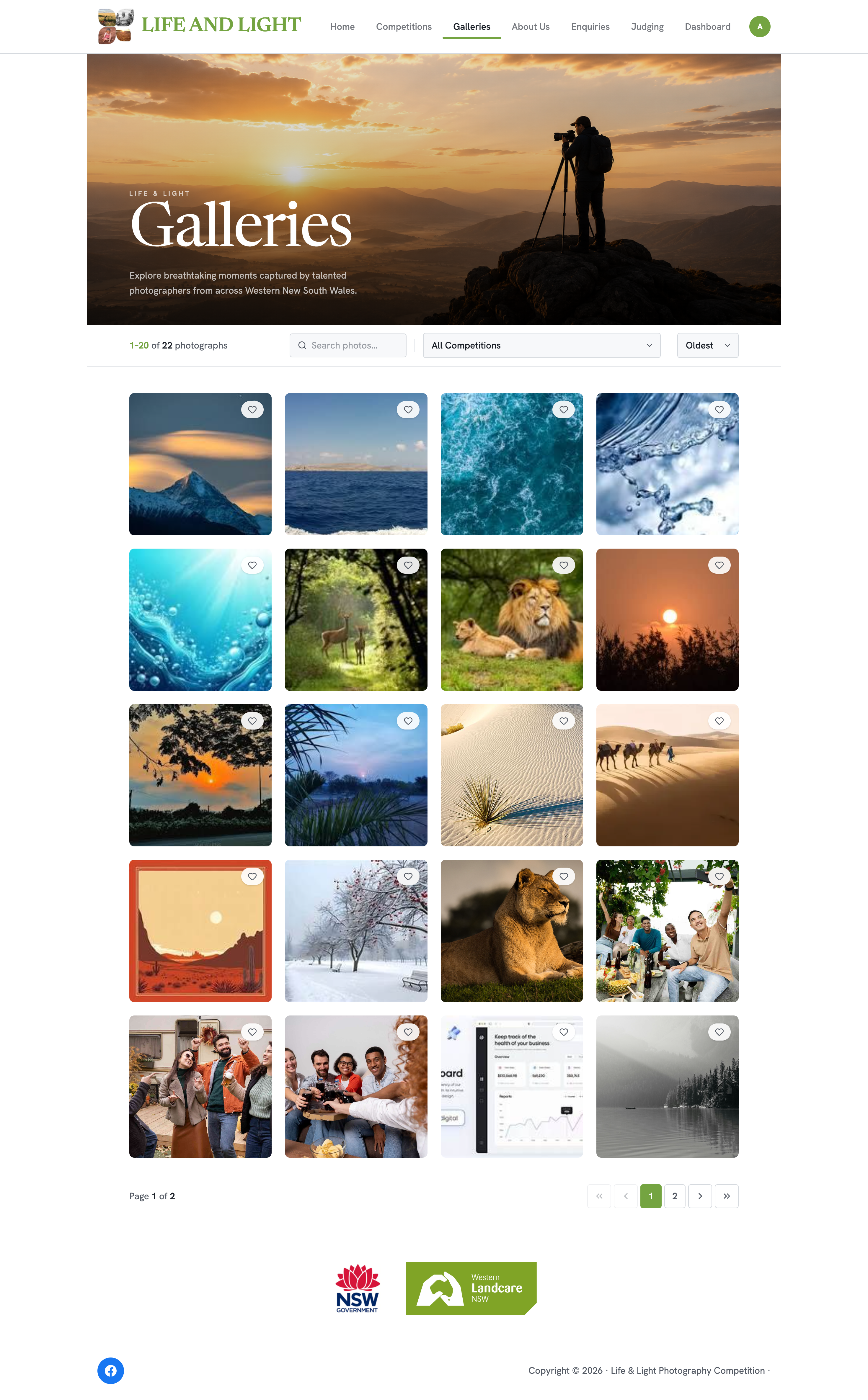Galleries page